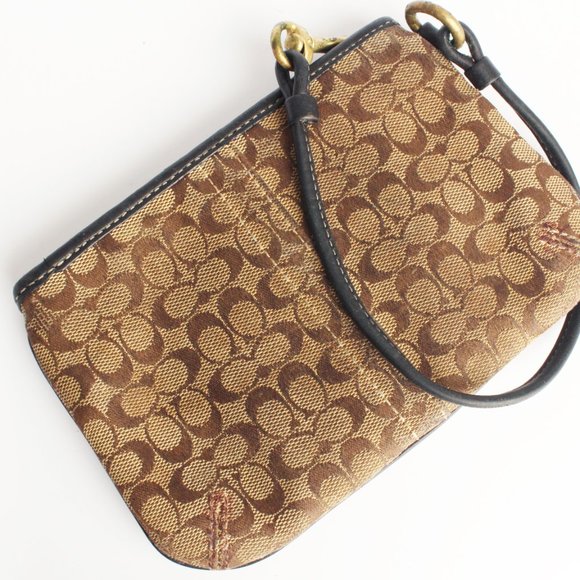 Coach Signature Wristlet Slim Clutch Bag Vintage 90s - Picture 3 of 8